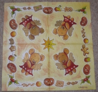 Servietten - Lebkuchen Teddy-Engel - vielseidig  (33cm Papierserviette)