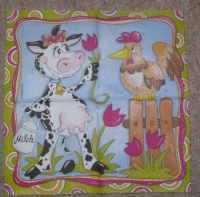 Servietten - Muh Kuh - vielseidig  (Cocktail - 26x26cm)