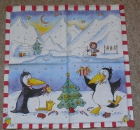 Servietten - Pinguin Weihnachten - vielseidig  (33cm Papierserviette)