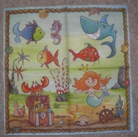 Servietten - Unten im Wasser - vielseidig  (33cm Papierserviette)